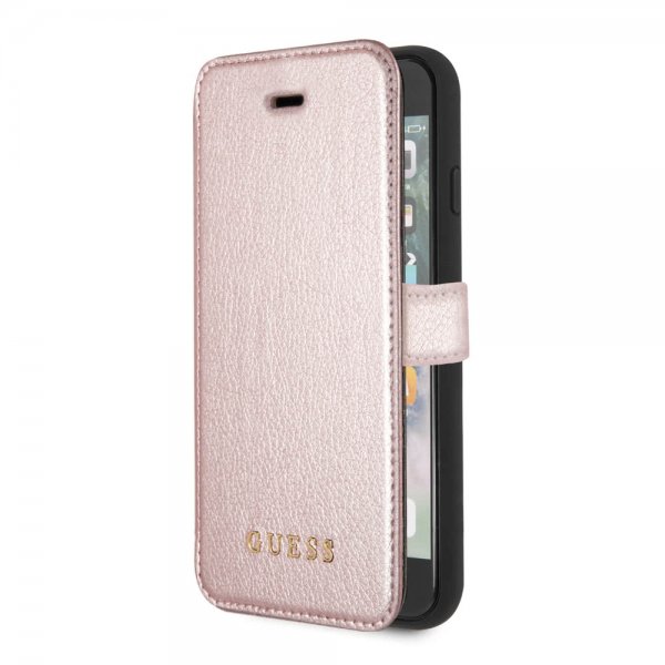 Guess iPhone 7/8/SE Etui Iridescent Book Case Rosegull