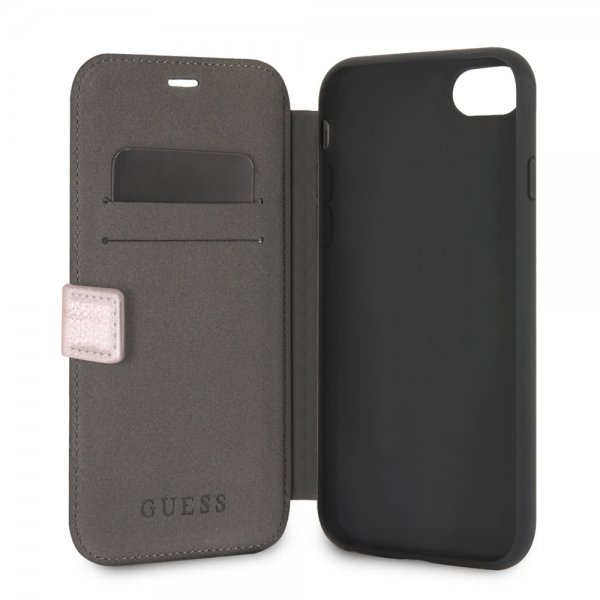 Guess iPhone 7/8/SE Etui Iridescent Book Case Rosegull