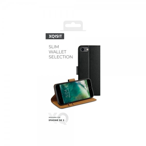 Xqisit iPhone 6/6S/7/8/SE Etui Slim Wallet SelecTion Svart