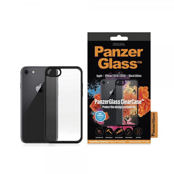 PanzerGlass iPhone 7/8/SE Deksel ClearCase Black Edition