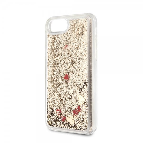 Guess iPhone 7/8/SE Deksel Glitter Floating Hearts Gull