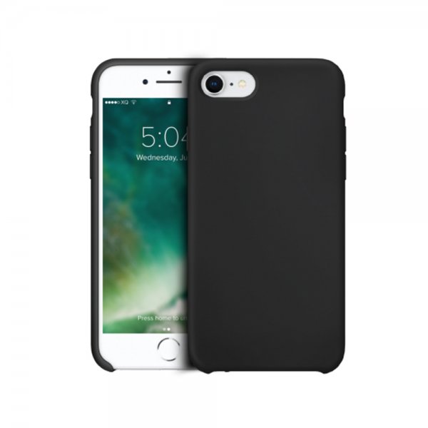 Xqisit iPhone 7/8/SE Deksel Silikoni Case Svart
