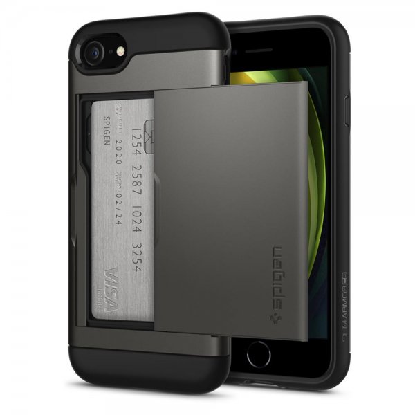 Spigen iPhone 7/8/SE Deksel Slim Armor CS Gunmetal