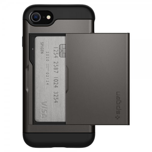 Spigen iPhone 7/8/SE Deksel Slim Armor CS Gunmetal