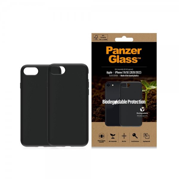 PanzerGlass iPhone 7/8/SE Deksel Biodegradable Case Svart