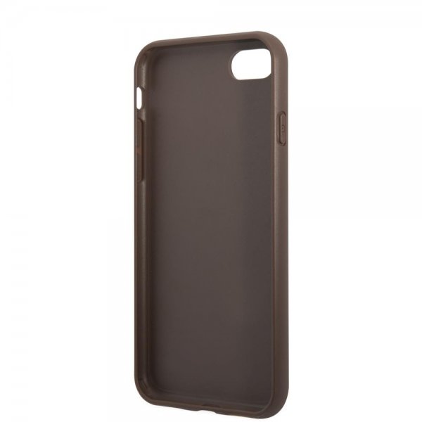 Guess iPhone 7/8/SE Deksel Double Cardslot Metal Triangle Brun