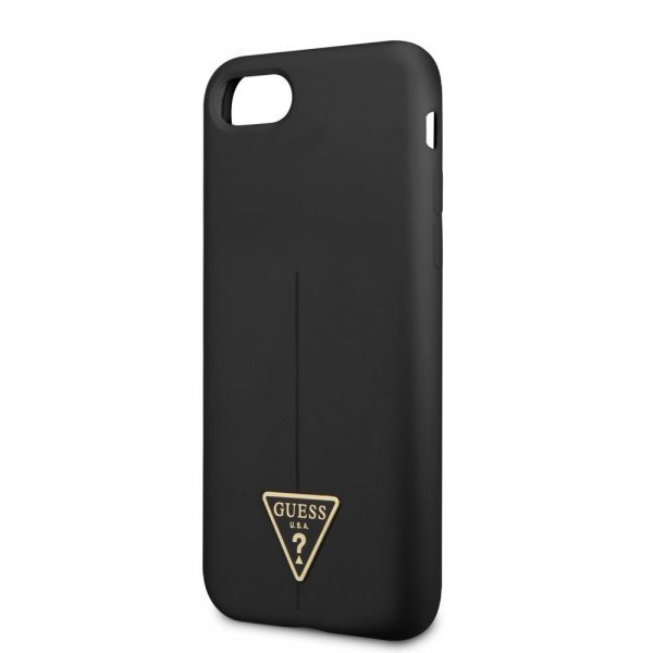 Guess iPhone 7/8/SE Deksel Metal Triangle Svart