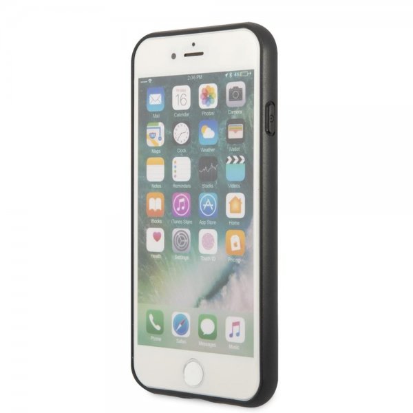 Guess iPhone 7/8/SE Deksel Saffiano Double Cardslot Svart