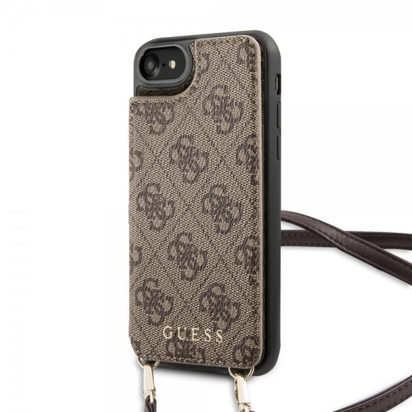 Guess iPhone 7/8/SE Deksel Crossbody Cardslot Cover Brun