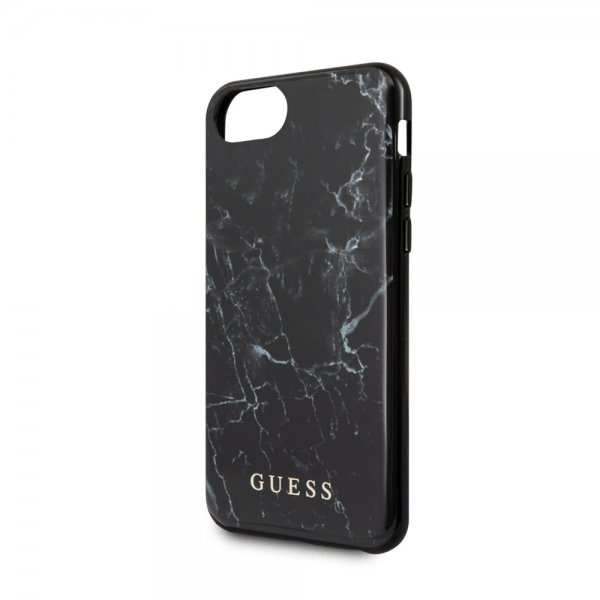 Guess iPhone 7/8/SE Deksel Marble Cover Svart