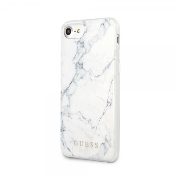 Guess iPhone 7/8/SE Deksel Marble Cover Hvit