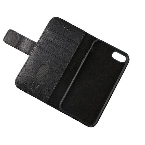 Rvelon iPhone 7/8/SE Etui Ekte Skinn Svart