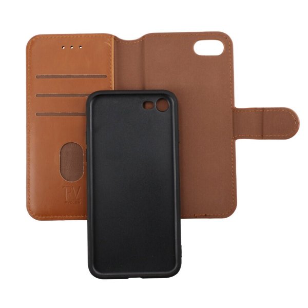 Rvelon iPhone 7/8/SE Etui Detachable Wallet Case Brun