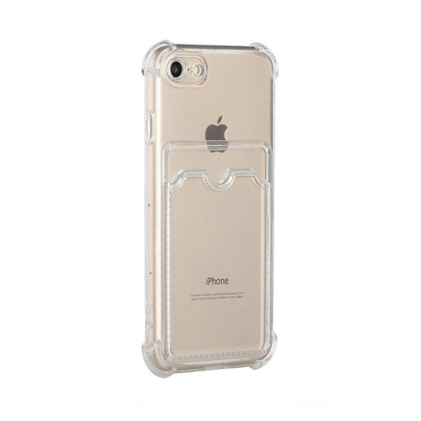 iPhone 7/iPhone 8/iPhone SE 2020/iPhone SE 2022 Deksel Kortholder Støtsikker Transparent