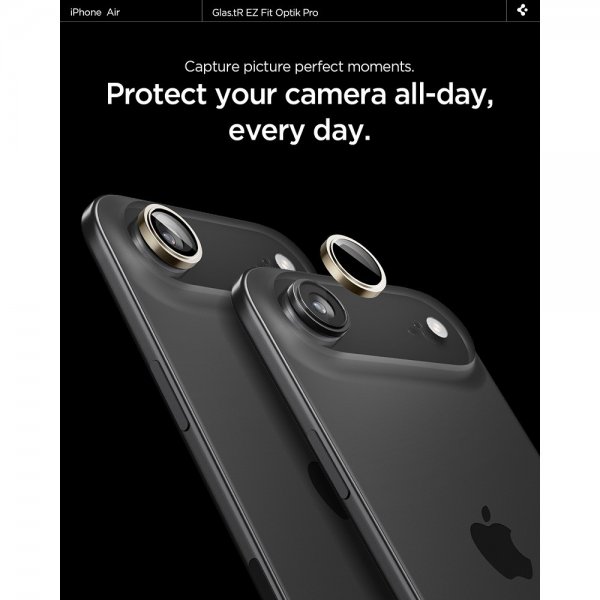 Spigen iPhone Air Kamerabeskytter GLAS.tR EZ Fit Optik Pro 2-pakning Gull