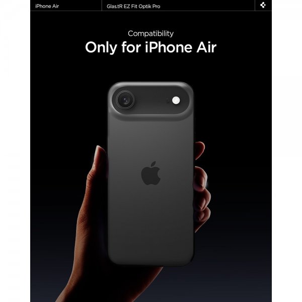 Spigen iPhone Air Kamerabeskytter GLAS.tR EZ Fit Optik Pro 2-pakning Svart