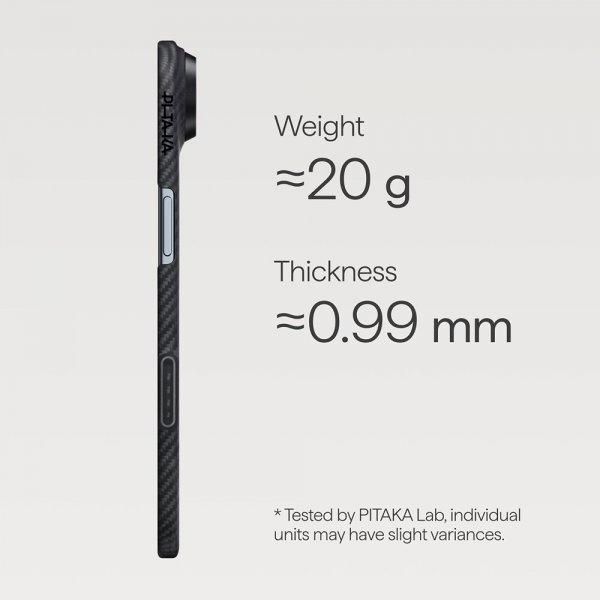 Pitaka iPhone Air Deksel Edge Black/Grey Twill