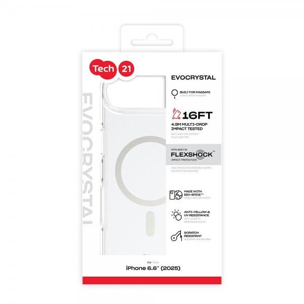 Tech21 iPhone Air Deksel EvoCrystal MagSafe Metallic Silver