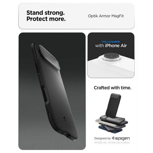Spigen iPhone Air Deksel Optik Armor MagFit Svart