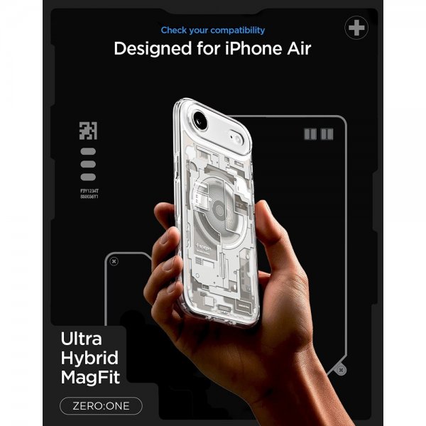 Spigen iPhone Air Deksel Ultra Hybrid Zero One MagFit Natural Titanium