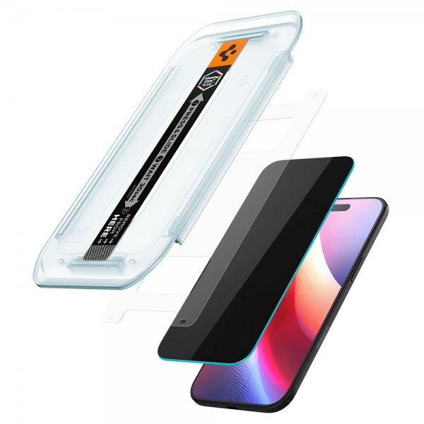 Spigen iPhone Air Skjermbeskytter GLAS.tR EZ Fit Privacy 2-pakning
