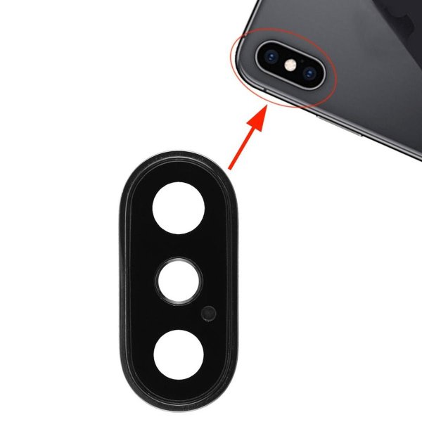 iPhone X kameralinse med ramme - hvit
