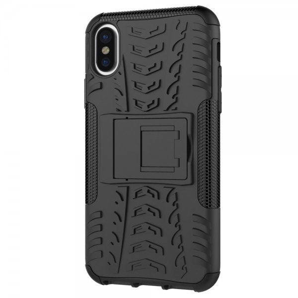 iPhone X/Xs Deksel Stativ Stötsäkert Svart
