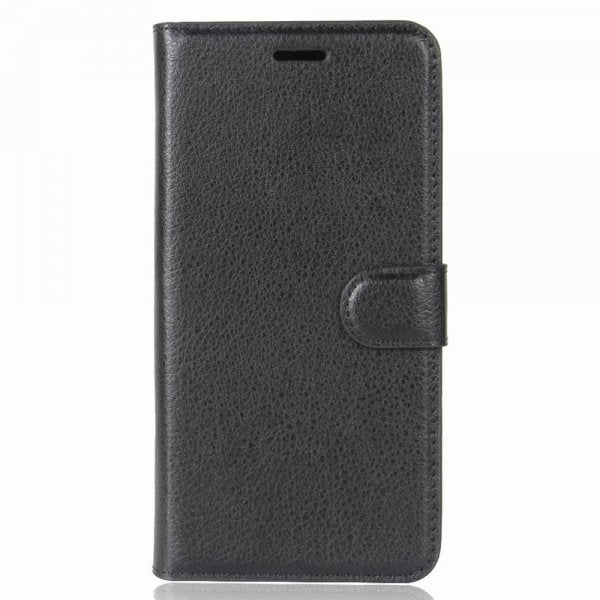iPhone X/Xs Etui Litchi Svart