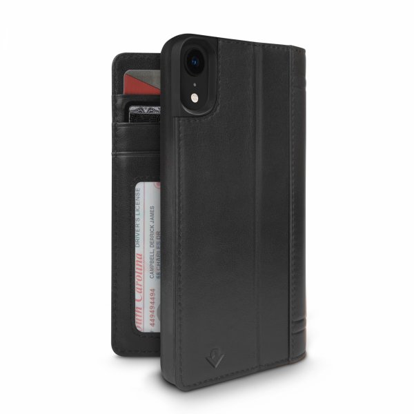 Twelve South iPhone Xr PlånboksEtui Journal Ekte Skinn Svart