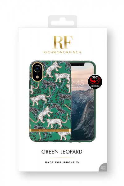 Richmond & Finch iPhone Xr Deksel Green Leopard