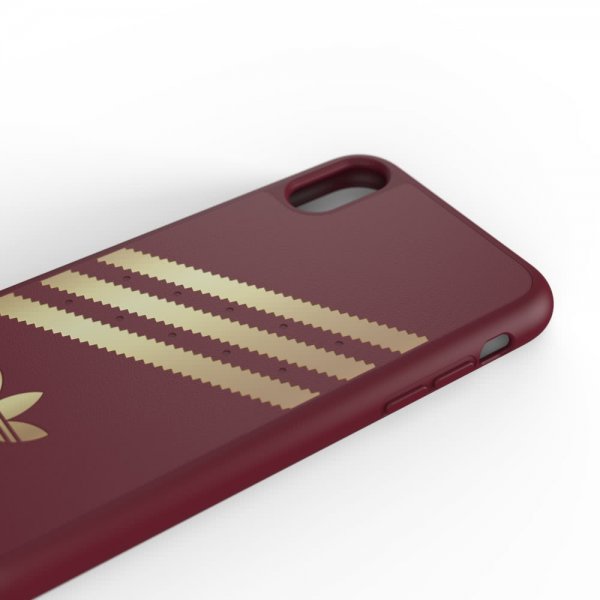 Adidas iPhone Xr Deksel OR Moulded Case FW18 SUEDE Burgundy Gold