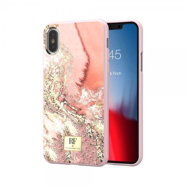 Richmond & Finch iPhone Xs Max Deksel Pink Marble Gold