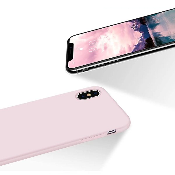 Rvelon iPhone X/iPhone Xs Deksel Silikon Sandrosa
