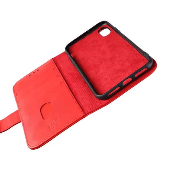 Rvelon iPhone X/iPhone Xs Etui Ekte Skinn Rød