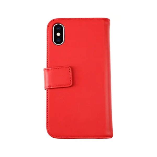 Rvelon iPhone X/iPhone Xs Etui Ekte Skinn Rød