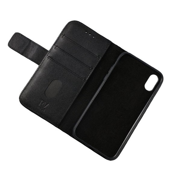 Rvelon iPhone X/iPhone Xs Etui Ekte Skinn Svart