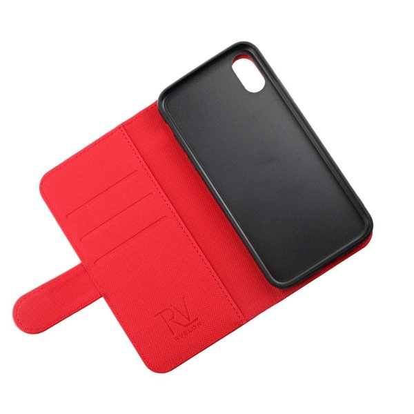 Rvelon iPhone X/iPhone Xs Etui Detachable Wallet Case Rød