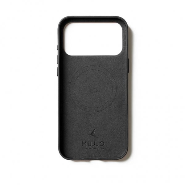 Mujjo iPhone 17 Pro Max Deksel Full Leather Wallet Case MagSafe Svart