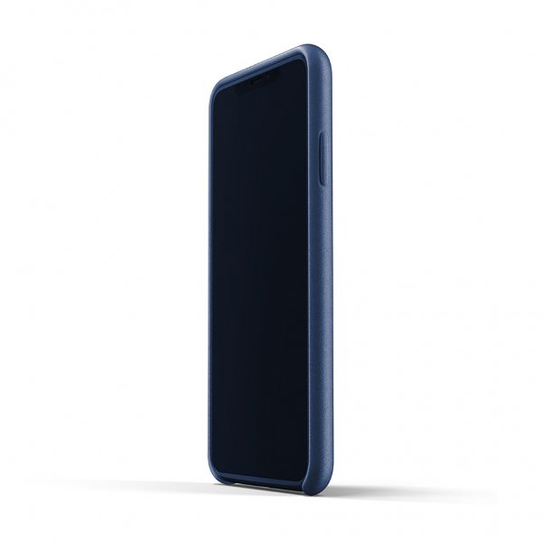 Mujjo iPhone Xs Max Deksel Full Leather Wallet Case Monaco Blue