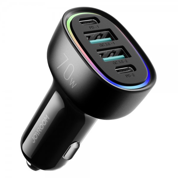 Joyroom Mobillader til bil JR-CL29 70W 4 Port Car Charger