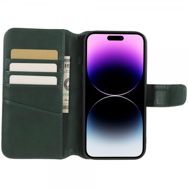 Nordic Covers iPhone 14 Pro Max Etui Essential Leather Juniper Green