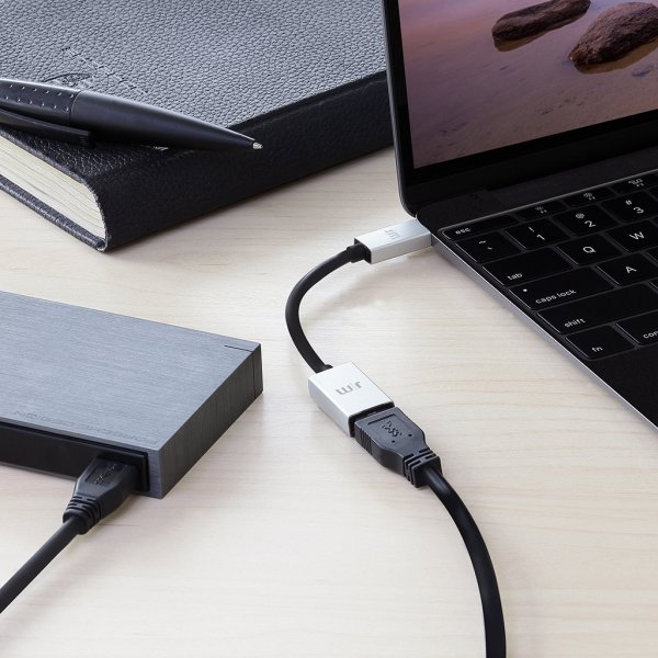 Just Mobile Adapter USB-C Til USB AluCable Svart Sølv
