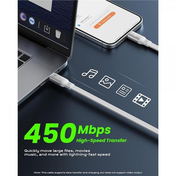iOttie Kabel 100W Retractable USB-C 2-pakning Hvit