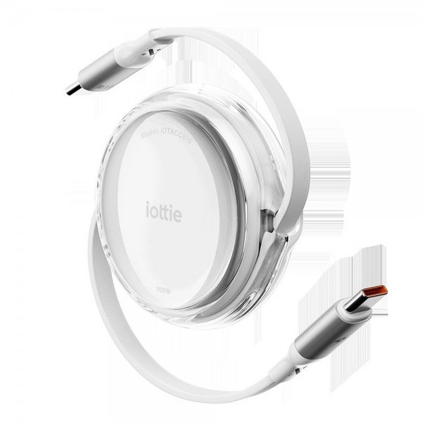 iOttie Kabel 100W Retractable USB-C 2-pakning Hvit