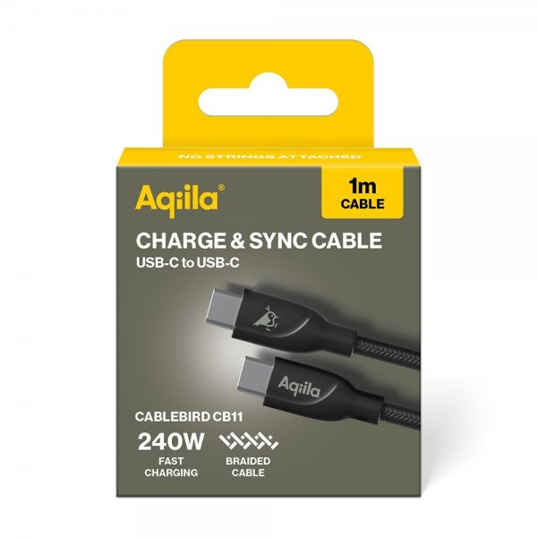 Aqiila Kabel Cablebird CB11 USB-C/USB-C 240W 1m Svart
