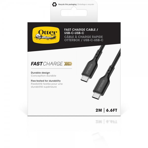 Otterbox Kabel Fast Charge Cable USB-C/USB-C 2m Svart