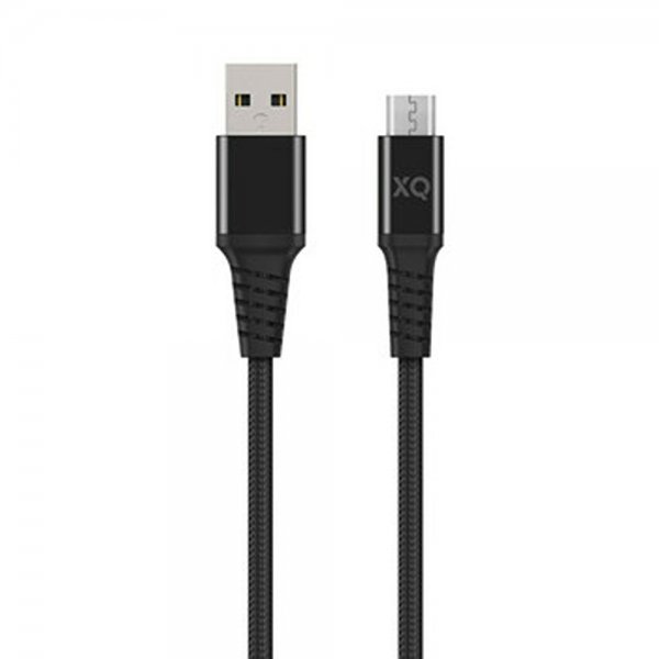 Xqisit Kabel Flettet USB-A/Micro-USB 2m Svart