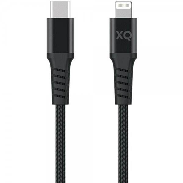 Xqisit Kabel Flettet USB-C/Lightning 2m Svart