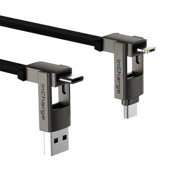 Rolling Square Kabel inCharge 6 Max 1.5m 6in1 Mercury Gray