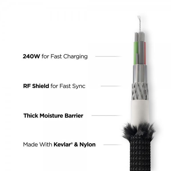 Nomad Kabel Kevlar USB-C 1.5m Carbide